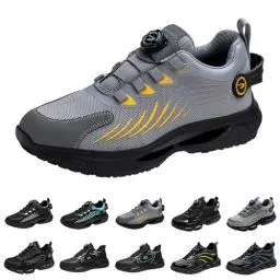 Produktbild: Sicherheitsschuhe Herren S3 Leicht Sportlich Arbeitsschuhe Herren Damen Atmungsaktiv rutschfest Stahlkappe Schutzschuhe Sneaker Trends Drehknopf Anti-Smash Anti-Punktur Stahlkappenschuhe Gr.37-44