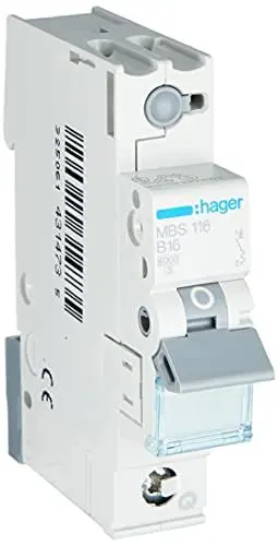 Produktbild: Leitungsschutzschalter 16A MBS116 QuickConnect 1-polig 6kA B-Charakt.