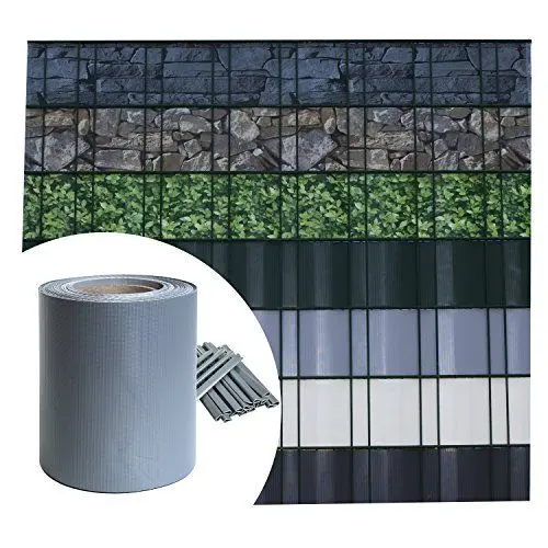 Produktbild: Sichtschutz PVC - Grau RAL 7040-35m (7m²) - Doppelstabmatten Zaunfolie Windschutz blickdicht Windschutz