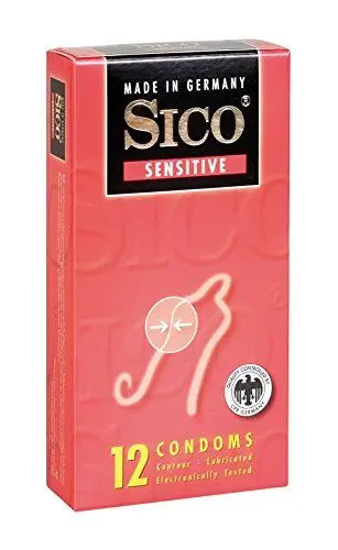 Produktbild: SICO Sensitive Kondome - Naturkautschuklatex - feucht beschichtet - geringe Wandstärke für erhöhte Gefühlsintensität - einzeln verpackt in einer Schachtel - 12er - Made in Germany