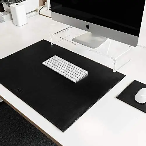 Produktbild: SID & VAIN Kombi Schreibunterlage & Maus-Pad echt Leder - Tastaturunterlage Elliot M - Kombi Schreibtischunterlage & Mouse-Pad - Herren und Damen schwarz handgefertigt