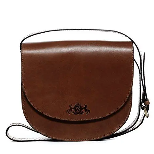 Produktbild: SID & VAIN kleine Schultertasche echt Leder - Handtasche Trish - Umhängetasche Damentasche mit Schultergurt - Ledertasche Damen braun handgefertigt