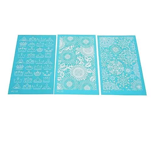 Produktbild: Siebdruck-Schablonen für Polymer-Ton, Siebdruck-Schablonen, Wiederverwendbare Polymer-Ton-Werkzeuge, 3 Stück, Polyester, 14,5 X 9,9 X 0,1 cm, für Papier, Karten, T-Shirts,