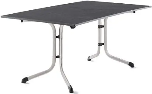 Produktbild: SIEGER Boulevard-Klapptisch mit vivodur-Dekorplatte, 165x95 cm, Graphit, Schieferdekor anthrazit