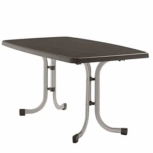 Produktbild: Sieger 253/A Boulevard-Klapptisch mit mecalit-Pro-Platte 150 x 90 cm, Stahlrohrgestell graphit, Tischplatte Schieferdekor anthrazit