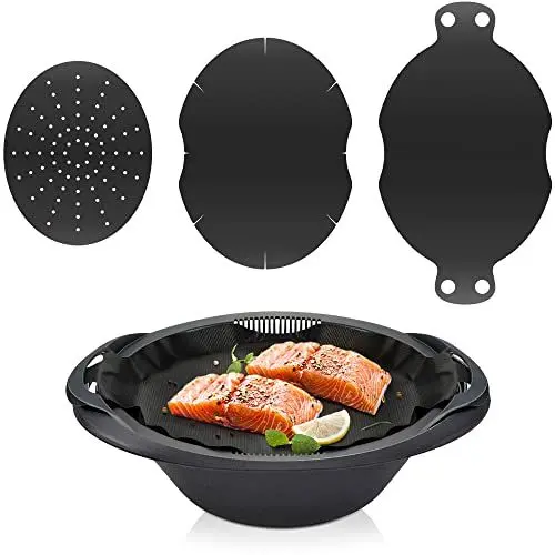 Produktbild: Siegvoll Dauerbackfolie für Thermomix Varoma Einlegeboden wiederverwendbare Backpapier 3er Set Zubehör für Thermomix TM6 TM5 TM31 Backfolie umweltfreundlich und nachhaltiges, Blätter