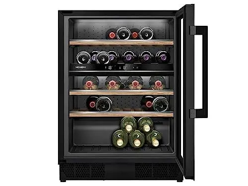Produktbild: SIEMENS KU21WAHG0 iQ500 Weinkühlschrank, 82 x 60 cm, 44 Flaschen, Temperatur: 5-20 °C, Zwei separat gesteuerte Temperaturzonen, 120 L