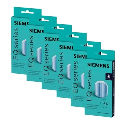 Produktbild: SIEMENS TZ80002 18 Stück Entkalkungstabletten für alle EQ + surpresso Kaffeevollautomaten TZ80002A, Effektive Entkalkung für Kaffeemaschinen. Wartungsset für optimale Leistung