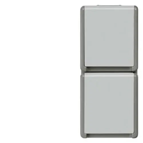 Produktbild: SIEMENS - Siemens 5UB4723 DELTA fläche IP44 AP SCHUKO-Steckdose 2-fach senkrecht mit Klappdeckel für Feuchtraum, Außenbereich oder Keller