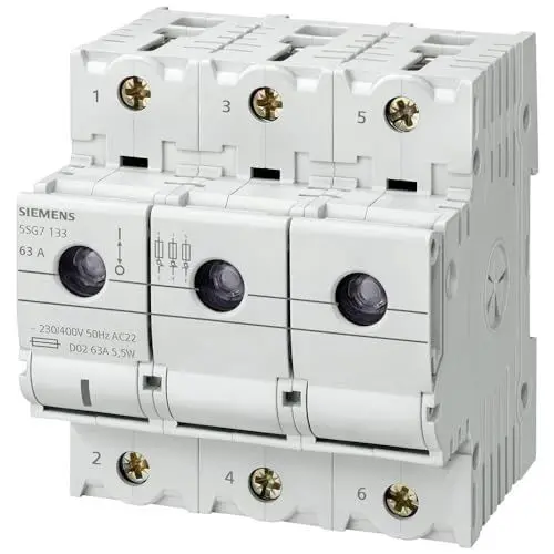 Produktbild: SIEMENS 5SG7133 Lasttrennschalter Sicherungsgröße = D02 63 A 400 V 1 St.