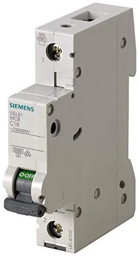 Produktbild: Siemens 5SL61066 Leitungsschutzschalter 6kA B6 1P in 1TE 230/400V, MCB, Sicherungsautomat…