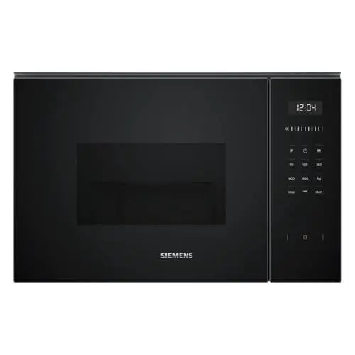 Produktbild: Siemens BE555LMB1 iQ500, Einbau-Mikrowelle mit Grillfunktion, 59 x 38 cm, 900 W, 25 L Garraum Edelstahl, touchControl Bedienung, Hydrolytische Reinigungshilfe, cookControl 8 Automatikrogramme, Schwarz