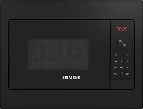 Produktbild: Siemens BF523LMB3 iQ300 Einbau-Mikrowelle, 50 x 38 cm, 800 Watt, Drehteller 27 cm, Türanschlag links, cookControl7 Automatikprogramme, Schwarz