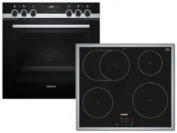 Produktbild: Siemens EQ521IA00 SET: HE517ABS1 EI645CFB1E Herd-Kochfeld-Kombination (Einbau) / 59.4 cm / Vollglas-Innentür, versenkbare Drehwähler, 4 Induktions-Kochzonen
