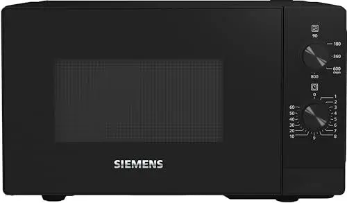 Produktbild: Siemens FF020LMB2 iQ300 Mikrowelle, 44 x 26 cm, 800 Watt, Drehteller 27 cm, Türanschlag links, LED-Innenbeleuchtung, Schwarz