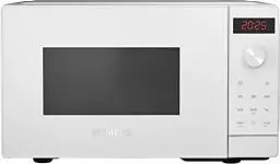 Produktbild: Siemens FF023LMW0 iQ300 Mikrowelle, 44 x 26 cm, 800 Watt, Drehteller 27 cm, Türanschlag links, cookControl7 Automatikprogramme, Favoritentaste, 0, Weiß, 20 L