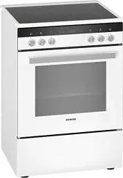 Produktbild: Siemens HK9R3A220 iQ300 freistehender Elektroherd mit Glaskeramik-Kochfeld, 60 cm, Weiß, ecoClean Reinigung, Schnellaufheizung, 3D Heißluft Plus