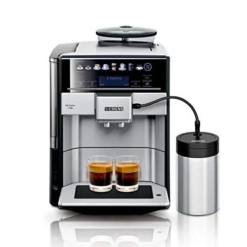 Produktbild: SIEMENS Kaffeevollautomat EQ6 plus s700 TE657M03DE, für viele Kaffeespezialitäten, Milch-Aufschäumdüse, Keramikmahlwerk, Doppeltassenfunktion, Antikalk, automatische Dampfreinigung, 1500 W, edelstahl
