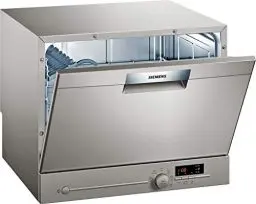 Produktbild: Siemens SK26E822EU iQ300 Freistehender Kompakt-Geschirrspüler / F / 61 kWh / 6 MGD / varioSpeed / Glas 40° Programm / aquaStop
