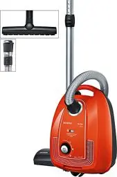 Produktbild: Siemens Staubsauger mit Beutel iQ300 VSP3AAAA, Bodenstaubsauger, Hygiene-Filter, Bodendüse für Parkett, Teppich, Fliesen, langes Kabel, Fugendüse, 750 W, rot