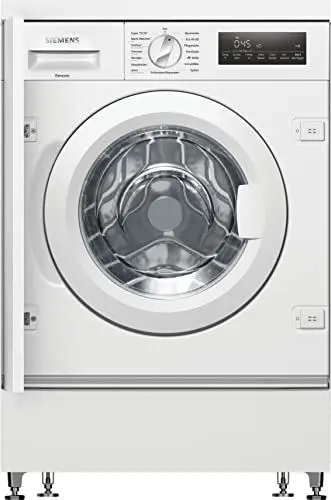 Produktbild: Siemens WI14W443 Einbau-Waschmaschine iQ700, Frontlader mit 8kg Fassungsvermögen, 1400 UpM, speedPack L, LED-Display, timeLight, Weiß, 60cm