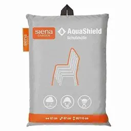 Produktbild: Siena Garden AquaShield Stapelstuhlschutzhülle, silber-grau, mit Active Air System, 67x67x80-110 cm