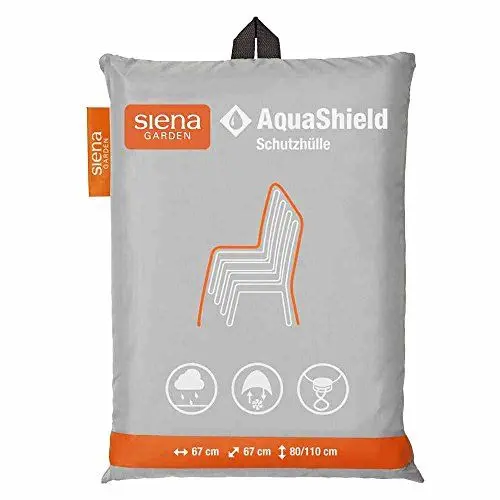 Produktbild: Siena Garden AquaShield Stapelstuhlschutzhülle, silber-grau, mit Active Air System, 67x67x80-110 cm