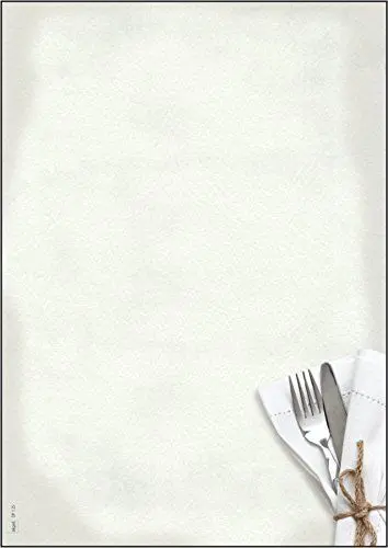 Produktbild: SIGEL DP125 Motiv-Papier Menü Speisen im Gastro-Look 90 g, DIN A4, 50 Blatt, Speisekarten-Motiv, aus nachhaltigem Papier