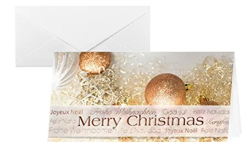 Produktbild: SIGEL DS029 Premium Weihnachtskarten Set mit Umschlag | DIN lang | 10 Stück | mit Banderole 