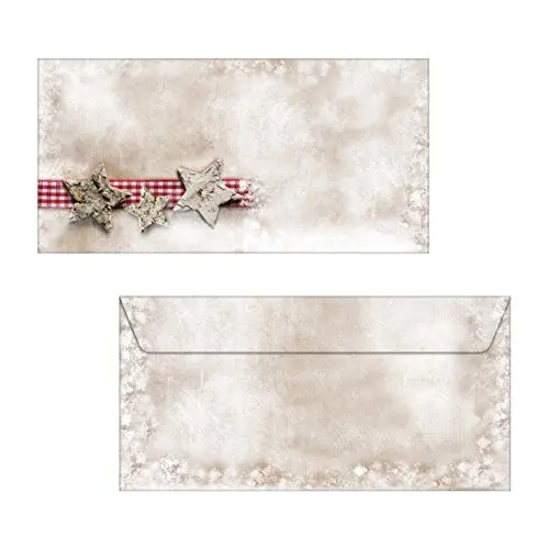 Produktbild: SIGEL DU049 Briefumschläge Weihnachten, Winter Chalet, DIN lang, 25 Stück