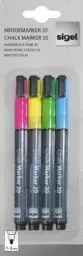 Produktbild: SIGEL GL179 Kreidemarker bunt, Rundspitze 1-2 mm, abwischbar, 4 Farben