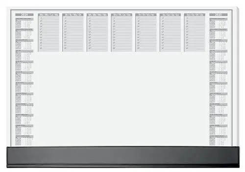 Produktbild: SIGEL HO365 Papier-Schreibtischunterlage mit Schutzleiste, 2-Jahres-Kalender 2024 2025, ca. DIN A2, 40 Blatt, Schreibunterlage, vegan, aus nachhaltigem Papier und Verpackung