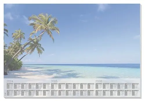 Produktbild: SIGEL HO470 Papier-Schreibtischunterlage mit aktuellem 3-Jahres-Kalender, ca. DIN A2, 30 Blatt, vegan, aus nachhaltigem Papier