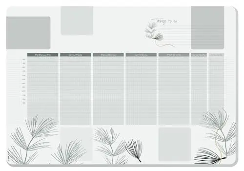 Produktbild: SIGEL HO590 Papier-Schreibtischunterlage, ca. DIN A2, mit undatiertem Wochenplan, 30 Blatt, abgerundete Ecken, vegan, Schreibunterlage aus nachhaltigem Papier