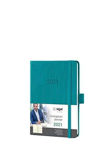 Produktbild: Sigel C2171 Terminplaner Wochenkalender 2021, ca. A6, Hardcover, mittelblau, mit vielen Extras, Conceptum - weitere Modelle