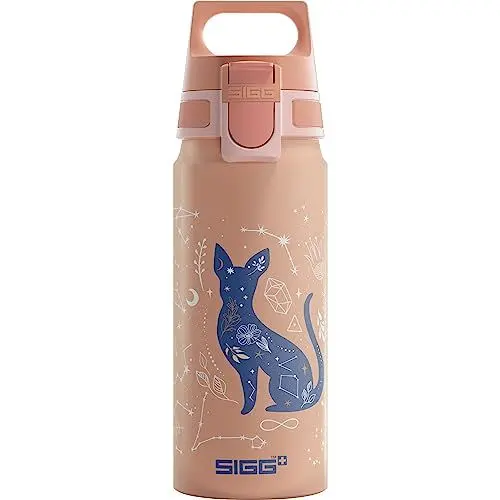 Produktbild: SIGG - Alu Trinkflasche Kinder - WMB ONE My Universe - Für Kohlensäurehaltige Getränke Geeignet - Auslaufsicher - Federleicht - BPA-frei - Klimaneutral Zertifiziert - Sport & Schule - Hellrosa - 0,6L