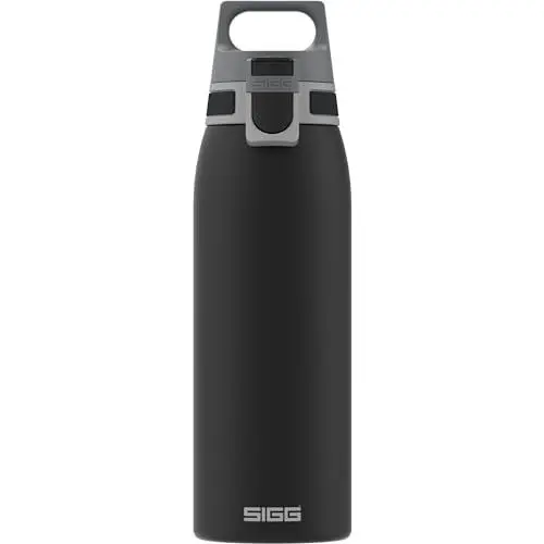 Produktbild: SIGG - Edelstahl Trinkflasche - Shield ONE Black - Für Kohlensäurehaltige Getränke Geeignet - Auslaufsicher - Federleicht - BPA-frei - Outdoor & Fitness - Schwarz - 1L