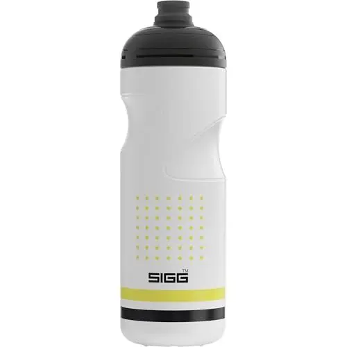 Produktbild: SIGG - Fahrrad Trinkflasche - Pulsar White - Quetschbar - Spülmaschinenfest - Federleicht - Auslaufsicher - BPA-frei - Sport & Fahrrad Zubehör - Weiß & Gelb - 0,75L