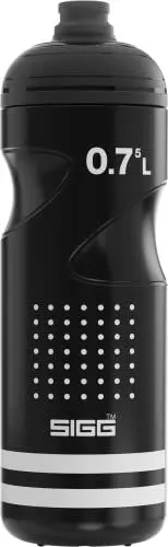 Produktbild: SIGG - Fahrrad Trinkflasche - Pulsar Black - Quetschbar - Spülmaschinenfest - Federleicht - Auslaufsicher - BPA-frei - Sport & Fahrrad Zubehör - Schwarz & Weiß - 0,75L