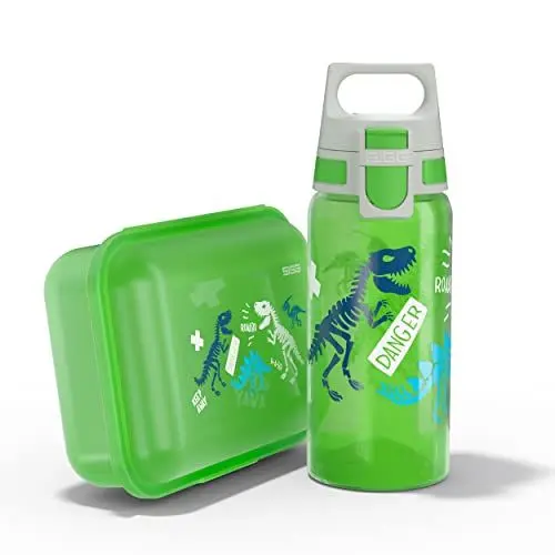 Produktbild: SIGG - Trinkflasche Kinder 0,5L & Brotdose 1L - Viva Lunchbox Set Horses - Federleicht - Spülmaschinenfest- BPA-frei - Ideal Für Die Schule - Grün