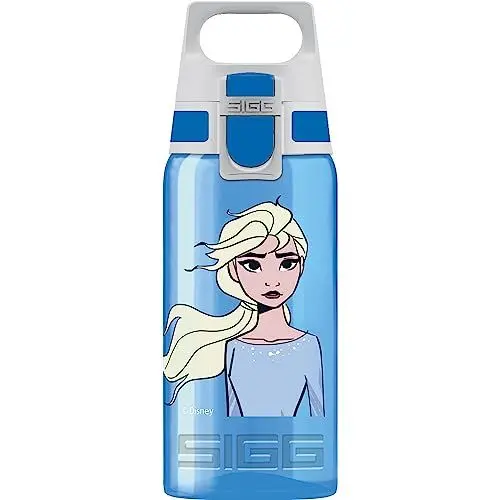 Produktbild: SIGG VIVA ONE Elsa II Kinder Trinkflasche (0.5 L), schadstofffreie Kinderflasche mit auslaufsicherem Deckel, einhändig bedienbare Wasserflasche