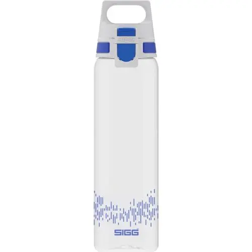 Produktbild: SIGG - Tritan Trinkflasche - Sportflasche Total Clear ONE MyPlanet Blau - kohlensäurehaltige Getränke - Spülmaschinenfest, Auslaufsicher, Kratzfest - BPA-frei - Sport & Fitness - 0,75L