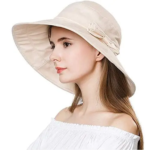 Produktbild: SIGGI Faltbarer Sonnenhut Sommerhut UPF 50 + Sonnenhut Shade Damen Breite Krempe, 69038_Beige, L