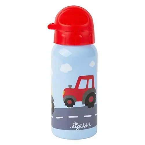 Produktbild: SIGIKID 25379 Edelstahl Trinkflasche Traktor 400ml empfohlen für Kinder ab 1 Jahr, robust, auslaufsicher, bruchfest
