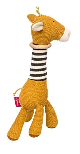 Produktbild: SIGIKID 39353 Strick-Greifling Giraffe Baby Strick Mädchen und Jungen Babyspielzeug empfohlen ab 3 Monaten gelb/schwarz-weiß