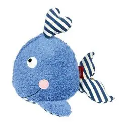 Produktbild: SIGIKID 39661 Badewannenspielzeug Wal, Stofftier für die Badewanne: Spiel & Spaß im Wasser beim Baden, für Kinder ab 12 Monaten, Blau/Wal 17x18 cm