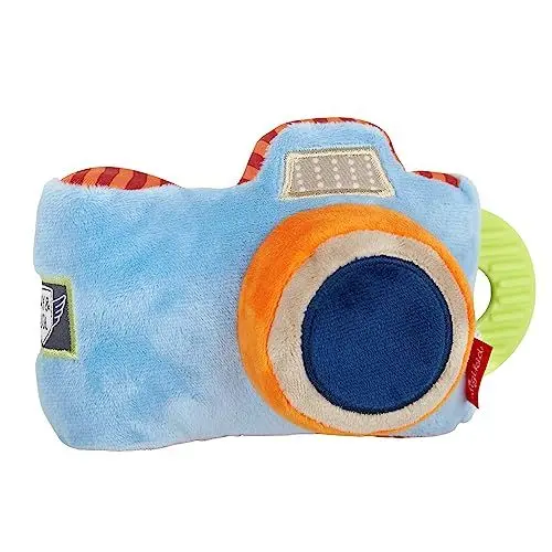 Produktbild: SIGIKID 42678 Plüsch-Fotoapparat Play & Cool Mädchen und Jungen Babyspielzeug empfohlen ab 3 Monaten blau/mehrfarbig