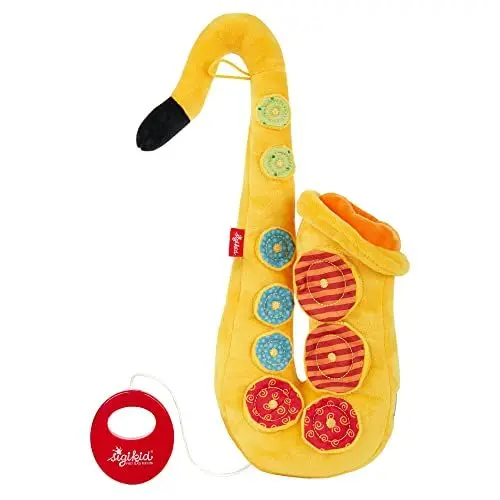 Produktbild: SIGIKID 42775 Spieluhr Saxophon Play & Cool Mädchen und Jungen Babyspielzeug empfohlen ab Geburt gelb/mehrfarbig