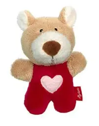Produktbild: SIGIKID 42800 Rassel Bär Red Stars Mädchen Babyspielzeug empfohlen ab Geburt rot/beige