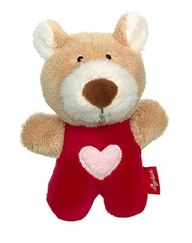 Produktbild: SIGIKID 42800 Rassel Bär Red Stars Mädchen Babyspielzeug empfohlen ab Geburt rot/beige